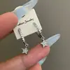 Brincos Pingente Estrela de Cinco Pontas em Zircônia de Nicho Estilo Coreano, Doces e Fofos, com Design Único, Brincos Modernos e Versáteis