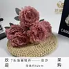 Ramo Transfronterizo Artificial de 7 Cabezas de Peonías al Óleo, Materiales de Flores Simuladas, Adornos Decorativos para el Hogar Estilo Pastoral, Accesorios al por Mayor
