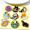 Broche de metal de gato de dibujos animados, insignia de animal lindo, accesorio personalizado creativo, decoración versátil de moda, transfronterizo