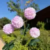 Crisantemo artificial de 4 cabezas, adecuado para decoración de bodas y del hogar, incluyendo arreglos para parterres, senderos y escaparates.