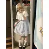 En Stock Vestido de Verano Nuevo Estilo Dopamina Dulce Color Caramelo Dos Piezas Japonés Cuello de Muñeca Vestido Pequeño