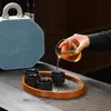 Juego de té de arcilla púrpura, que incluye una tetera y cuatro tazas, un juego de regalo de alta gama para uso doméstico, adecuado para ocasiones de negocios y se puede personalizar con un logotipo