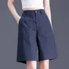 Pantalones Cortos Cómodos para Mujer para Verano, Nuevos Pantalones de Cinco Puntos Finos Transpirables Estilo Traje, Pantalones Casuales Rectos de Longitud Media para Mujer