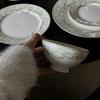 Traje de moño verde tierno vintage plato de desayuno antiguo de cerámica plato de postre plato para pastel venta al por mayor