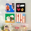 Estilo Xiaohongshu Combinação Dopamina Pintura Decorativa para Corredor Quarto Infantil Quarto de Dormir Pintura de Parede para Pendurar ao Lado da Cama Pintura de Parede de Fundo para Sofá