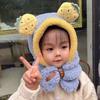 Bufanda infantil de otoño e invierno, gorro todo en uno con bonita fruta de dibujos animados, gorro Lei Feng, gorro grueso y cálido con protección para los oídos para bebés.