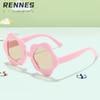 Lluvia Gafas de Moda Irregulares para Niños con Flores Estilo Ins, un Imprescindible para el Uso al Aire Libre, Gafas de Sol con Protección Solar