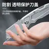 Cuchillo de Arte de Aleación de Alta Resistencia Cuchillo Mecánico Plegable para Papel Tapiz Pelacables Manual Desempacador Cortador de Papel Cuchillo de Arte
