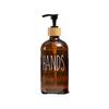 Botella de vidrio engrosado para desinfectante de manos Boston, con bomba para cosméticos, botella blanca y negra, tapa de madera, botella vacía, 500 ml
