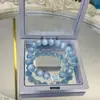 Pulsera Popular de Cristal Imitación Uruguayo de Xiaohongshu, Lujo Accesible y Pulsera de Amatista Gris Litio de Gama Alta, Regalo para Mejores Amigas
