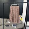 [Em estoque] Traje vintage MS Zurich xadrez vermelho veludo jacquard casaco gola boneca & cintura alta saia plissada em A