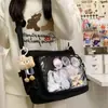 Nuevo Estilo Universitario Versátil Simple Gran Capacidad Para Clase Llevar Libros Bolso Cruzado Mujer Insignia Transparente Bolso Cruzado Muñeca Bolso para Dolor