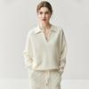 Suéter de punto para mujer, estilo perezoso, cuello en V grande, color gris, holgado, cachemir para bebé, mismo estilo