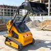Cargadora hidráulica de cuatro ruedas para exportación de comercio exterior, minicargadora compacta multiusos de orugas, excavadora pequeña para retirada de escombros de construcción