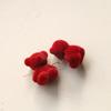 Pequeño libro rojo con dibujos animados tridimensionales flocado oso conejo diy accesorios acrílicos pendientes pinza para el cabello material al por mayor