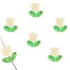 Pétalos de tulipán de vidrio con degradado colorido, hojas de flores, material de cuentas para bricolaje, pulseras, pendientes, accesorios de joyería