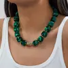 Nuevo Collar Grueso de Resina de Colores de Amazon 20mm Collar de Perlas de Resina Collar Bohemio de Perlas Redondas