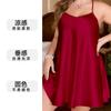 Novos Pijamas Casuais Simples Yaoting Europeus e Americanos de Tamanho Grande em Seda de Gelo Cor Lisa para Verão com Alcinha Roupas de Casa Sq22148
