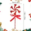 Enfeite de Árvore de Natal Transfronteiriço Decoração de Natal Vermelha Enfeite de Galho de Doce Pirulito Decoração de Árvore de Natal