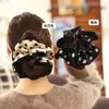 Acessório de Cabelo Popular da Moda Scrunchie Elegante de Bolinhas Pretas e Brancas Elástico de Cabelo Corda para Coque Ornamento de Cabelo para Mulheres