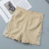 Calças de segurança de renda Anti-Lace Mulheres verão gelo seda Outer Wear cintura alta fina barriga-tingindo tamanho grande shorts de fundo de três pontos