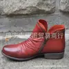 Estación independiente Comercio exterior cabeza redonda artificial PUv boca botas de cuero para mujer cremallera lateral Botas Martin tacón de herradura cálido zapatos de mujer