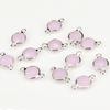 Accesorios para pendientes DIY hechos a mano, redondos, dobles colgantes, cristal de vidrio cortado, fabricación de pendientes, pulseras, collares, colgantes