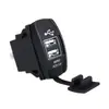 Carregador de carro para carro/motocicleta, carregador de carro USB duplo, carregador de celular à prova d'água, 12-24v Universal