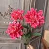 Dalias dobles de 3 cabezas, flores artificiales para decorar la mesa del salón, ramo floral para el hogar, mobiliario, paisajismo, flores artificiales.