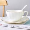 Juego de Tazas de Café de Porcelana Ósea Jingdezhen, Juego Sencillo Estilo Europeo para el Té de la Tarde, Tazas de Café para el Hogar con Platillo y Borde Dorado