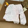 Ropa de Casa Transfronteriza Estilo Corazón Dulce para Primavera y Otoño, Cárdigan Pijama de Manga Larga de Algodón Nube para Mujer, Modelo Nuevo, Se Puede Usar Afuera