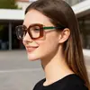 Novos Óculos Quadrados da Moda Transfronteiriços Estilo Europeu e Americano Versáteis Lentes Transparentes Aparência Natural Óculos para Emagrecer o Rosto para Miopia