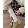 Calcetines Rojos Ancora Rojo Vino Calcetín Niños Estilo Coreano Estilo Universitario Color Sólido Calcetín Apilado Calcetines de Algodón para Pantorrilla