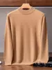 Nuevo suéter de cachemira para otoño e invierno para hombre, jersey, color liso, cuello semi-alto, suéter de lana, estilo de negocios, talla grande, suéter de capa base