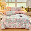 Juego de ropa de cama de cuatro piezas engrosado, cálido, de algodón puro con vellón de leche para otoño e invierno, juego de ropa de cama para bebé de algodón puro con vellón de leche, oferta especial
