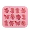 En Stock 12 Diferentes Flores Consecutivas Forma de Mariposa Molde de Silicona Molde para Pastel Chocolate Molde para Hielo Molde para Pegamento