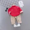 Ropa para Niños Niños, Conjunto Estilo Chino, Conjunto Casual de Dos Piezas Bordado con Botones Redondos de Manga Larga para Niños, Venta Directa