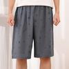 Pantalones de pijama de verano de algodón y seda para hombre, pantalones cortos casuales finos, sueltos, para uso exterior, para el hogar, pantalones deportivos de talla grande