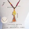 Pulsera de Calabaza Fulu con Incrustaciones de Diamantes Color Oro Arena Mismo Estilo de la Joyería Puzuo Oro Pulsera Trenzada de Cuerda con Monedas de la Fortuna Estilo Chino Nuevo Estilo Nacional para Mujeres