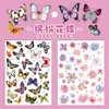 Adesivos Decorativos Estéreo Borboleta Retrô Adesivos Coloridos Fofos Rosa e Branco Material DIY para Caderno Literário Retrô