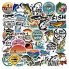 50 Pegatinas de Pesca para Exteriores Creativas DIY para Cuaderno, Escritorio, Diario, Decoración con Graffiti, Pegatinas Culturales y Creativas, Venta al por Mayor