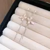 Brincos de Agulha Prata com Borlas de Diamantes, Frescos e Doces, Brincos Modernos e Simples, Brincos Versáteis de Nicho de Alta Qualidade para Mulheres