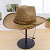 Chapéus Masculinos para Verão ao Ar Livre Praia Caminhada Chapéus de Palha Chapéus de Sol com Aba Larga Anti-UV Chapéus de Sol de Pai