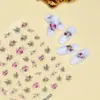 Novo Adesivo de Decalque para Nail Art Estéreo em Relevo 5D Borboleta Flor Renda Laço Tulipa Decalque de Unha de Alta Qualidade