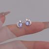 Pendientes de Plata Pura 999 con Piedra Ojo de Gato Estrella y Luna, Pendientes de Nicho de Alta Gama para Mujer, Joyería para Orejas de Plata Pura de Moda de Lujo Ligero, Suministro Directo del Fabricante