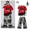 Ropa Hip-Hop para Niños Marca de Moda Ropa de Baile Callejero para Niños Conjunto Retro de Manga Corta para Niños Ropa de Hip-Hop de Moda para Niñas