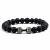 Accesorios Transfronterizos Pulsera de Plata Elástica Pulsera de Aleación Esmaltada Pulsera de Energía de Mancuerna para Hombre Pulsera de Cuentas de Yoga en Stock