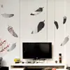 AliExpress Adesivos de Parede Espelhados Sala de Estar Quarto Sofá Parede de Fundo da TV Adesivos de Parede 3D Pena
