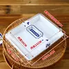 Caixa de Embalagem de Bolo de Creme Antigo com Tampa, Caixa Retangular Grande Preta e Branca para Confeitaria com Pão Sabor Coco e Tampa Transparente para Assar