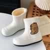 Botas de Chuva de Algodão Capivara Fofas para Crianças Meninos e Meninas Usarem Botas de Chuva para Crianças Médias e Grandes Impermeáveis e Quentes Família